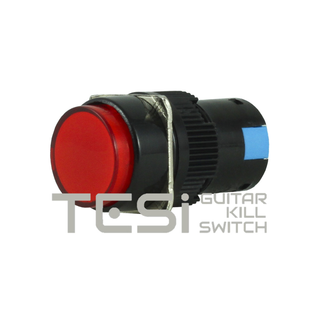 Tesi NELLI 16MM LED Pushbutton Momentary Guitar Kill Switch EVH Style Ed Red
