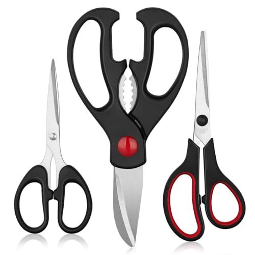 Kitchen Shears Set - QtoiKce Kitchen Scissors 3 Pack All Purpose Poultry Shears
