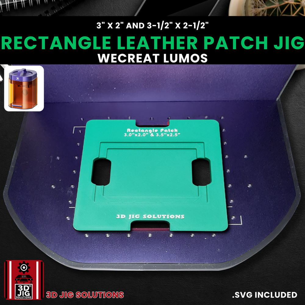 WeCreat Lumos Rectangle Leather Hat Patch Jig | Laser Engraving Template
