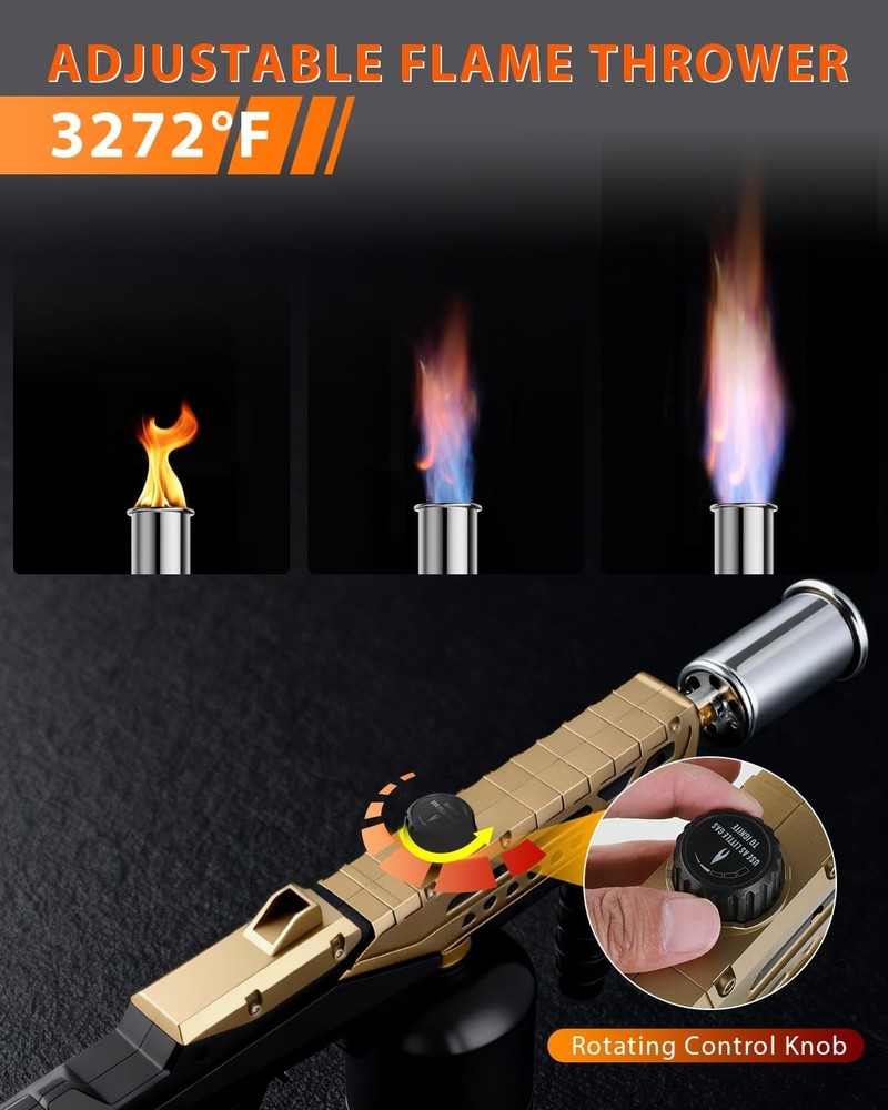 Powerful Propane Torch Gun, Flame Thrower Gun & Efficient Ignition, Kitchen T...