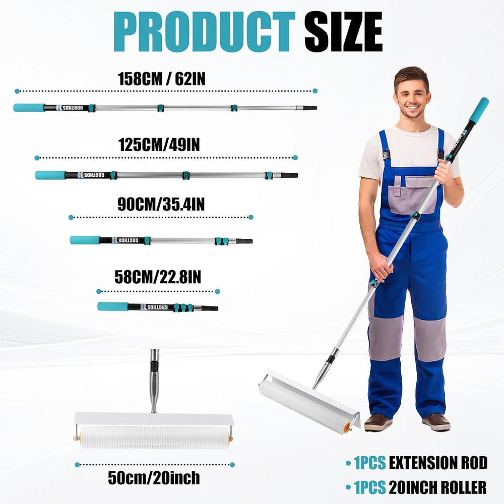 Self Leveling Cement Tool Kit,Professional Epoxy Floor Kit Tools with Spiked Rol
