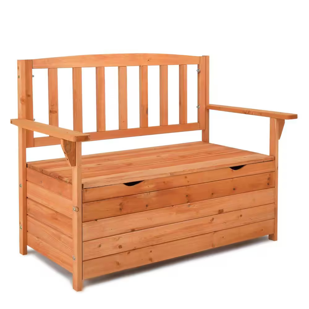 42 Gal. Solid Wood Cedar Outdoor Storage Bench