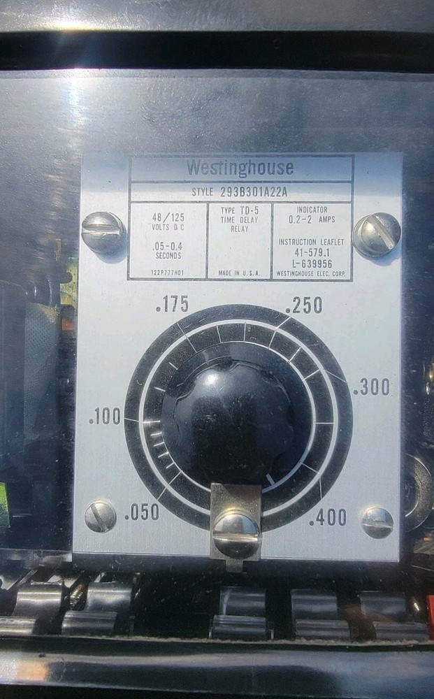 Westinghouse Time Delay Relay STYLE 293B301A22A