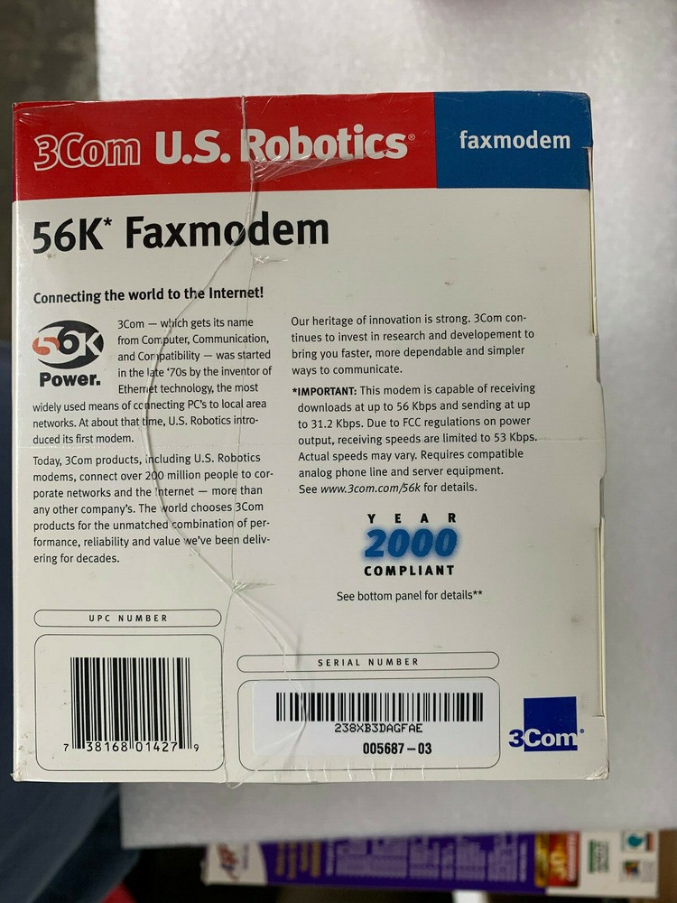 3com US Robotics 56k modem card Model 5687 Brand New