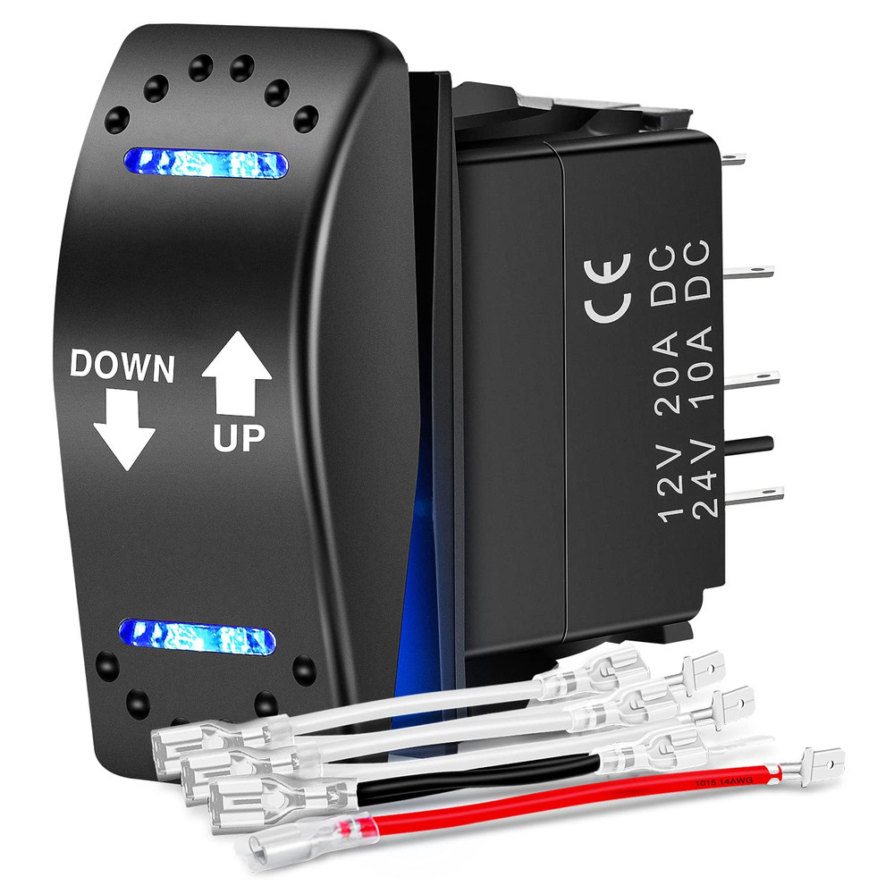 down up Polarity Reverse Switch DPDT 20A 7PIN Momentary Rocker Switch on