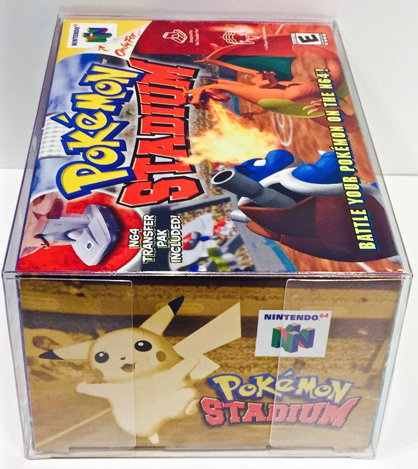 1 Box Protector For N64 POKEMON STADIUM Custom Clear Display Case Nintendo 64