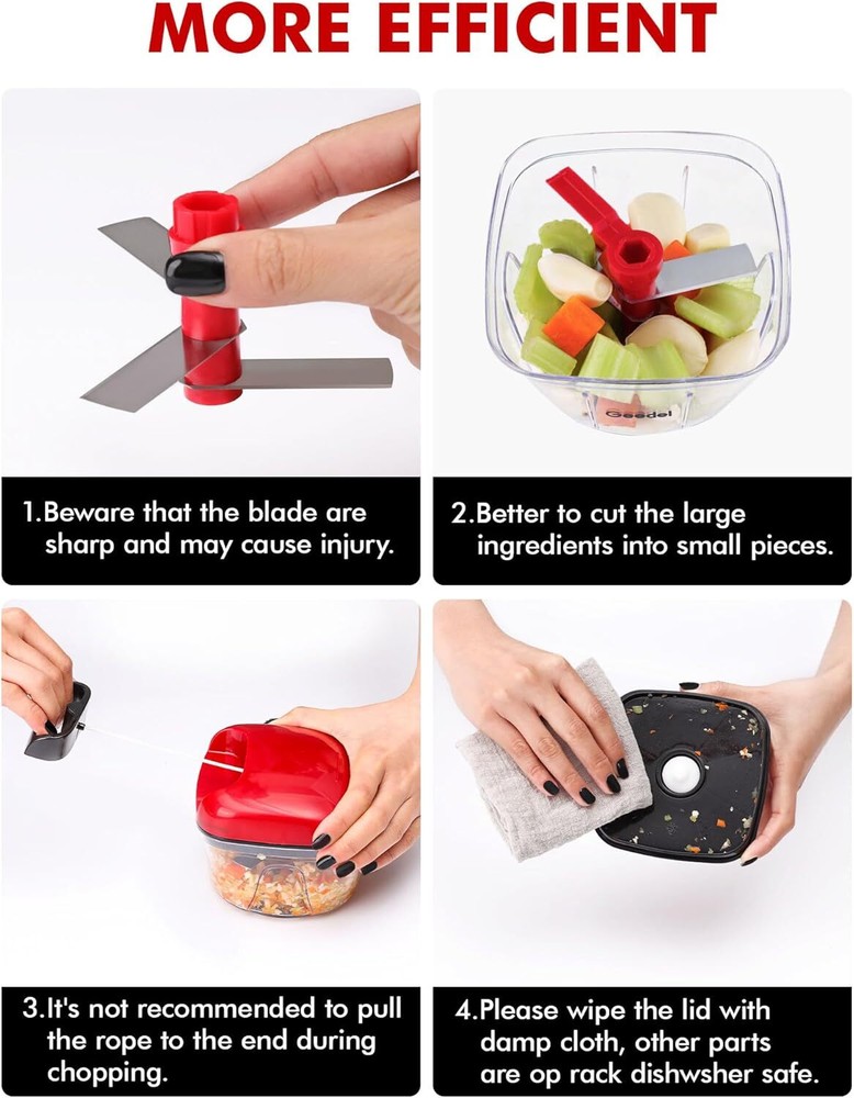 Manual Food Chopper Vegetable Cutter Hand Pull Onion Garlic Kitchen Tool