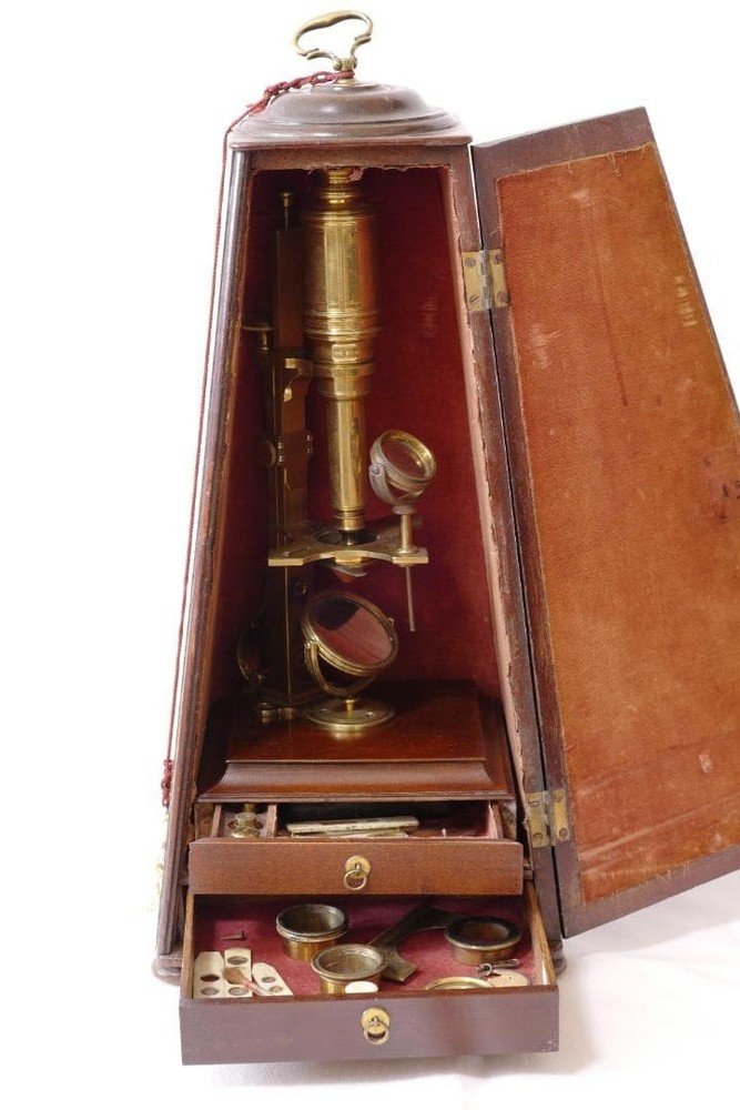 microscope antique collectible John Cuffe's compound microscope Maltese cross