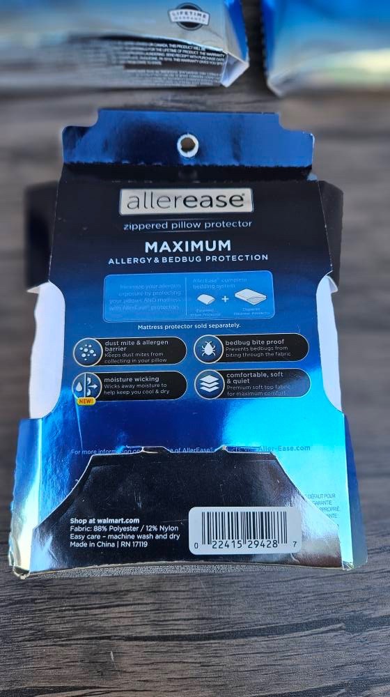 3 AllerEase Pillow Protector Cover White Allergy & Bed Bug Zippered Queen Z11