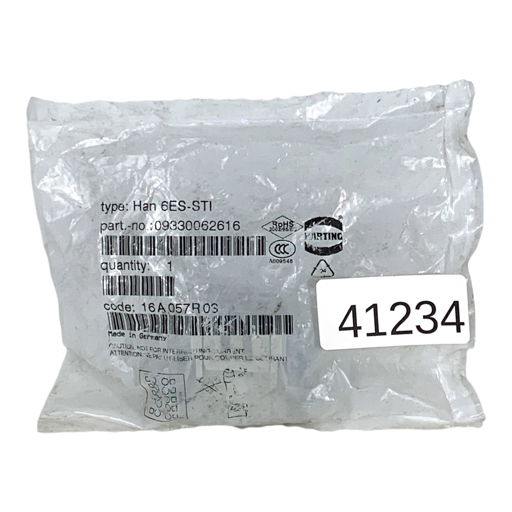 Harting Han 6ES-STI 09330062616 Plug Insert