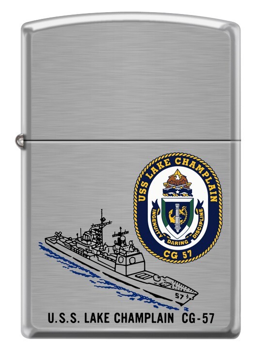 USS Lake Champlain (CG-57) Cruiser Zippo MIB   Brushed Chrome