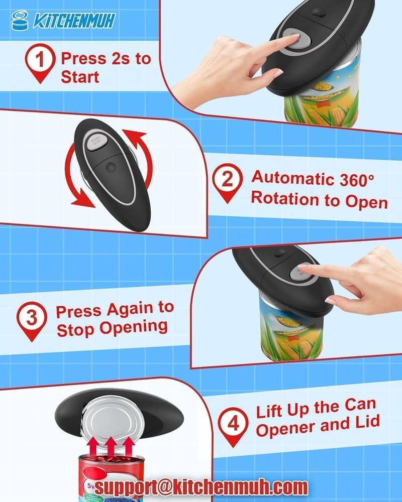 Automatic Electric Can Opener Smooth Edge 1PCS