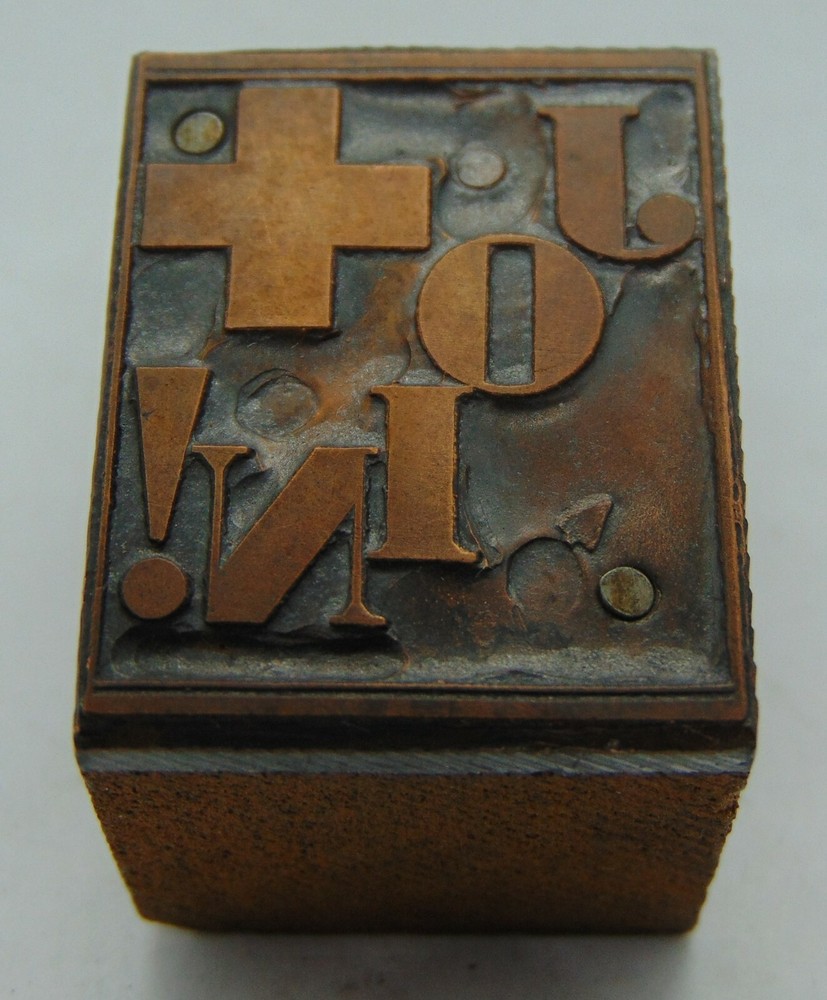 Vintage Printing Letterpress Printers Block Join!