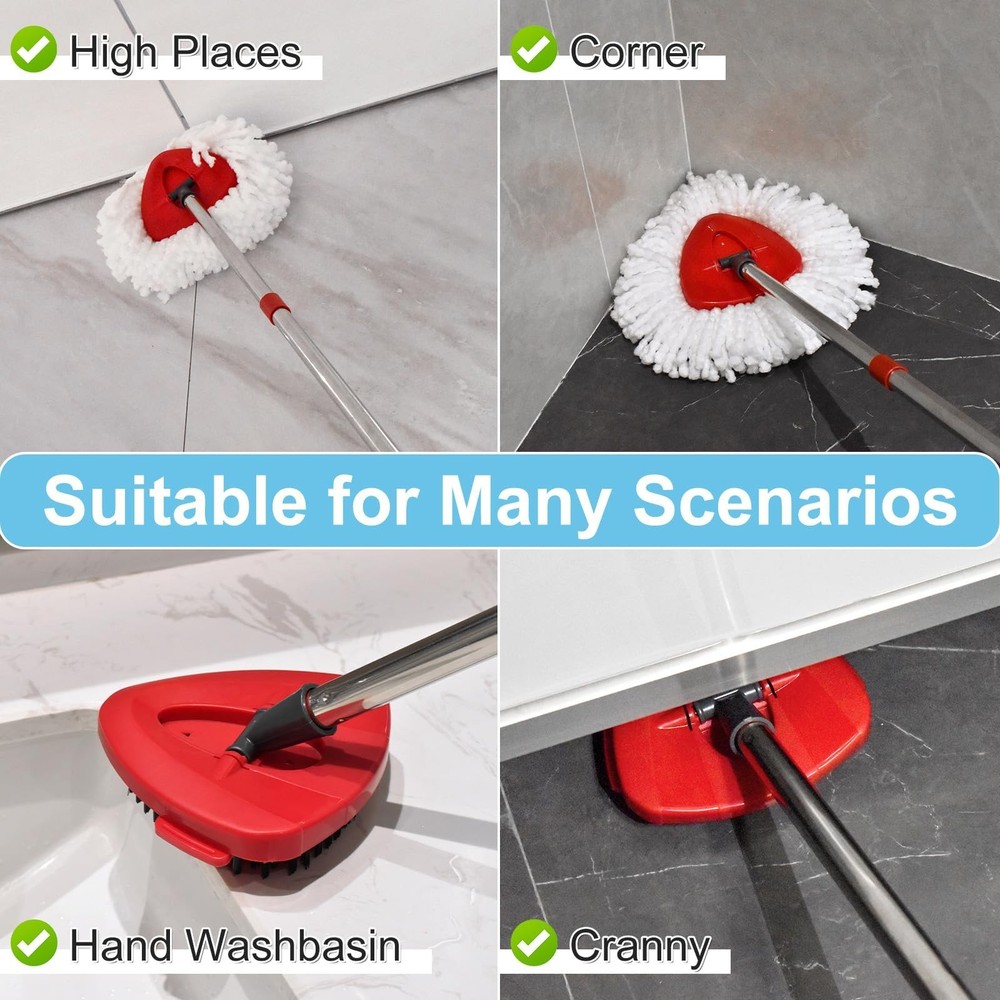 Spin Mop Head, Mop Replacement Handle,Brush,Base Compatible with O Cedar 1 Ta...