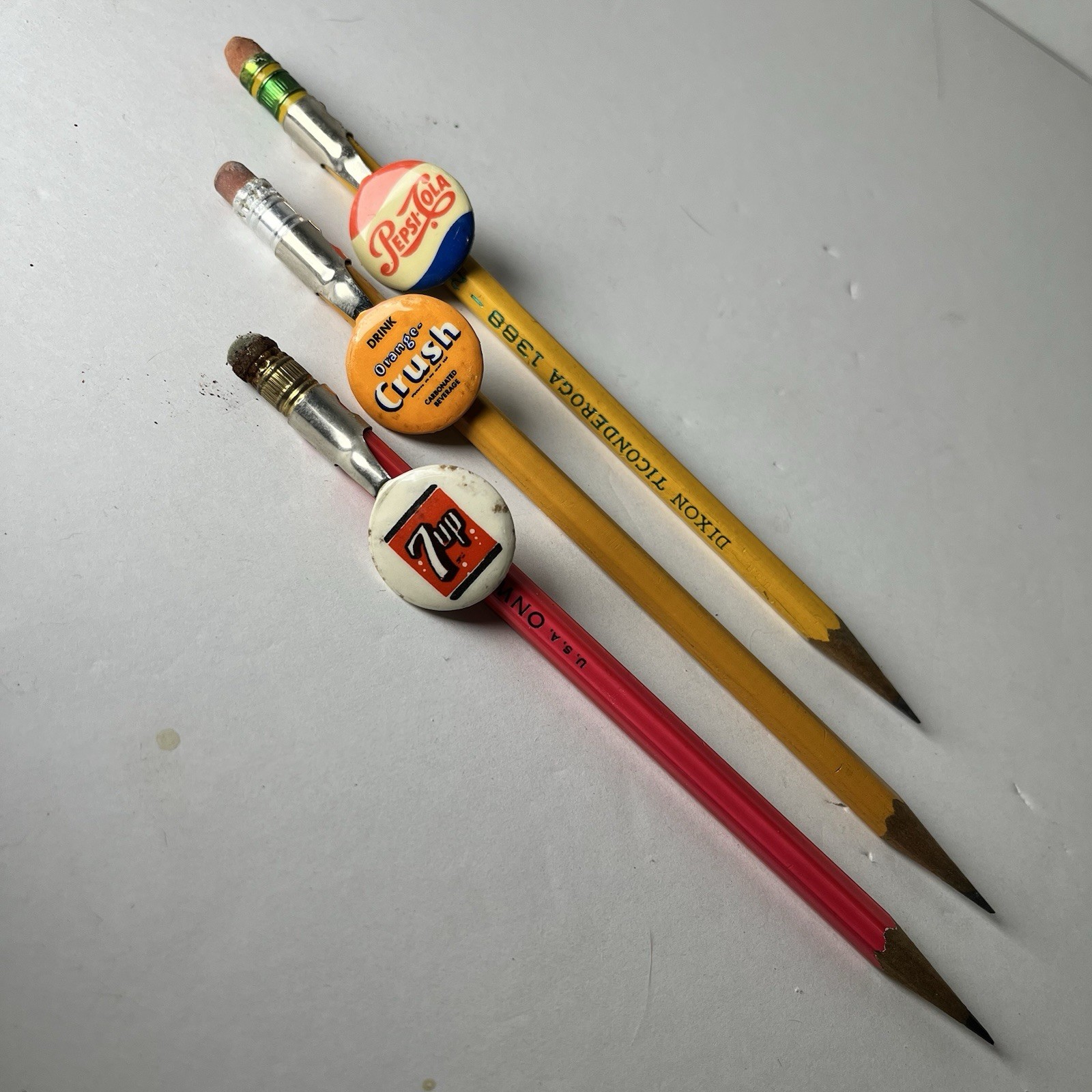 Vintage Pocket Clip For Pencil Pen Pepsi Orange Crush 7Up Advertising Soda