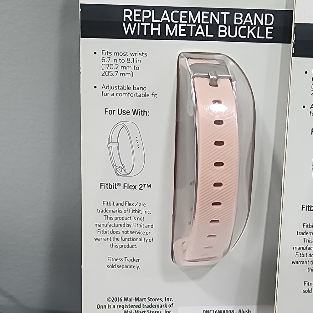FITBIT FLEX 2 REPLACEMENT BANDS - BLACKWEB & ONN, BLACK , BLUE, PEACH 3-PACK