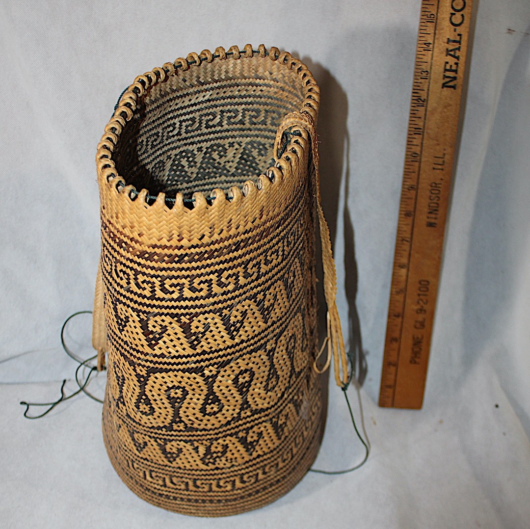 Lot of 6 Vintage Ajat Basket Penan People Borneo 20th Century Tribal