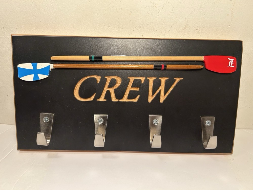 Handcrafted Wood Wall Hooks Rowing Boating Oars  Nautical 12”