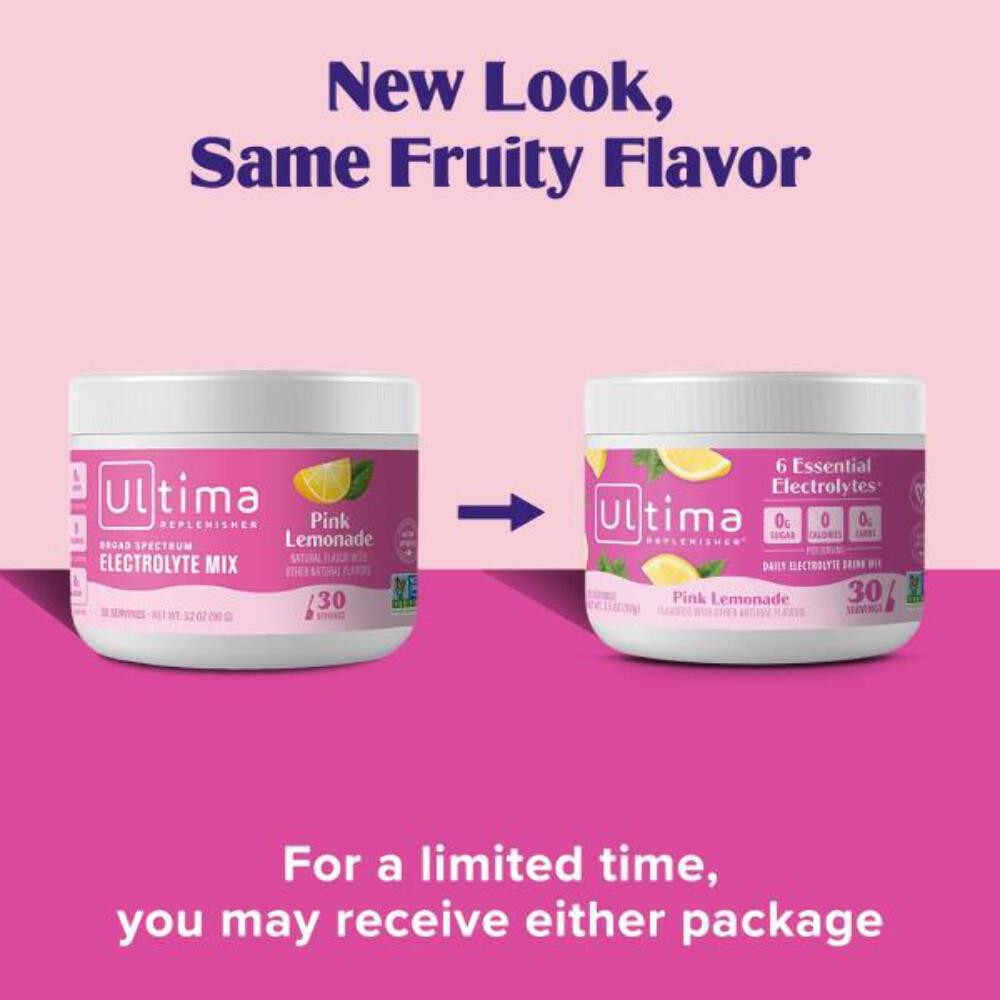 3/27 Ultima Replenisher Daily Electrolyte Powder Drink Mix – Sugar Free – Pink L