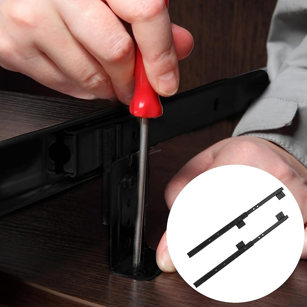 Veemoon Adjustable Under Desk Keyboard Tray Slide Rails Computer Accessories