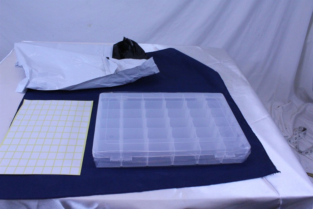 Plastic Storage Bin Clear 36 Compartments 11" x 7" Multi Use Crafts Beads More