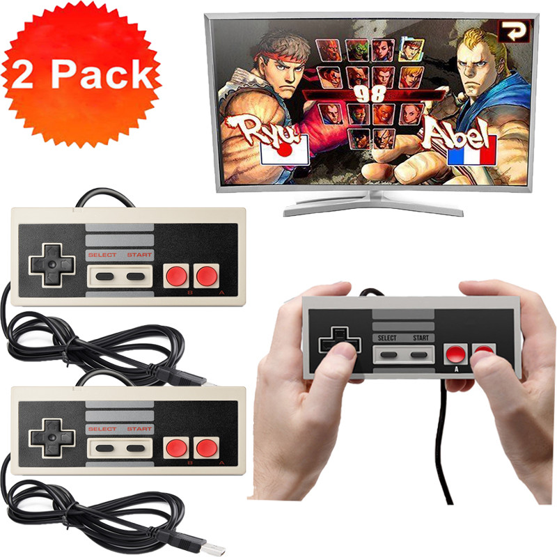 2 Pack NES USB Classic Retro Classic Controller for PC/Mac/Raspberry Pi RetroPi