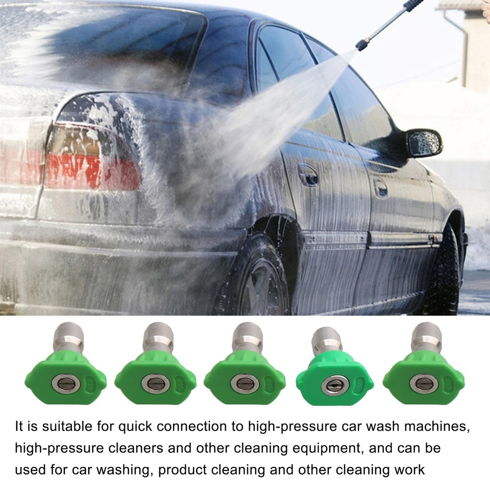 5PCS Pressure Washer Spray Nozzle Tips Multiple Degrees (25 Degrees) Stainles...