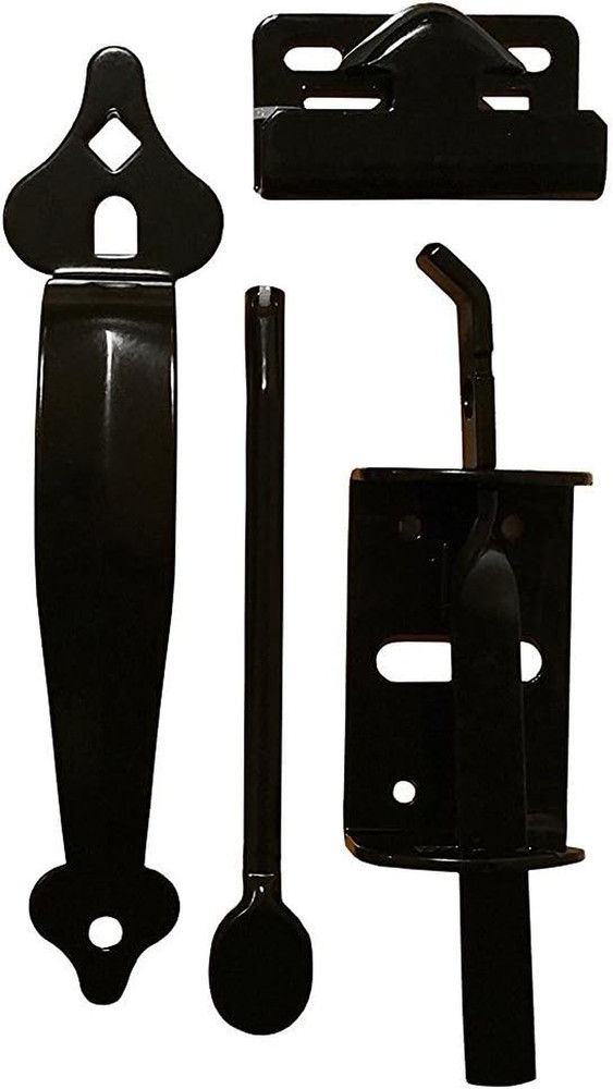 Black Galvanized Steel 6" Thumb Latch - Gate Hardware
