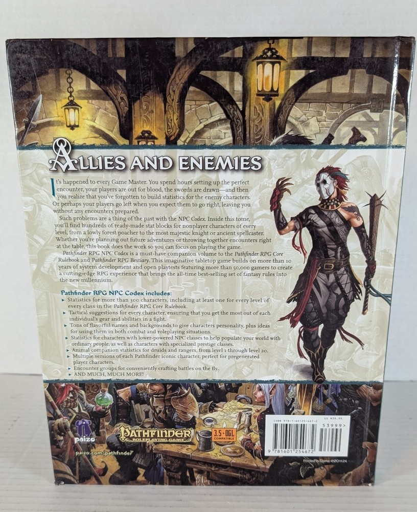 Pathfinder Role Playing Game NPC Codex Hardcover 1st Print