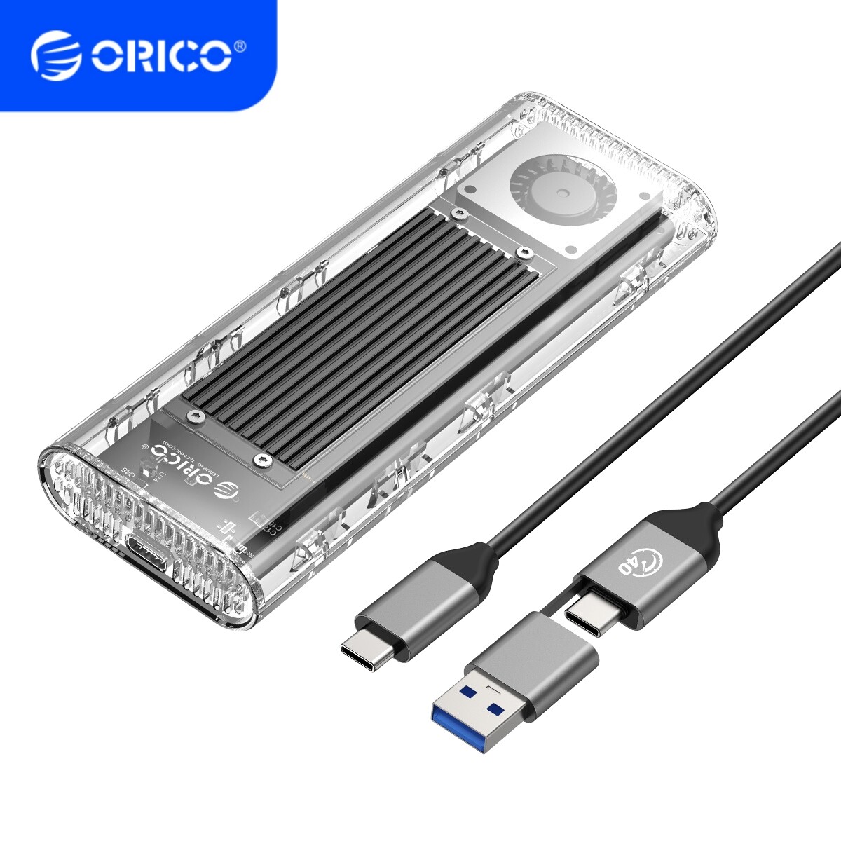 ORICO 40Gbps USB4 M.2 NVMe SSD Enclosure Cooling Fan M2 NVMe Case Enclosure LOT