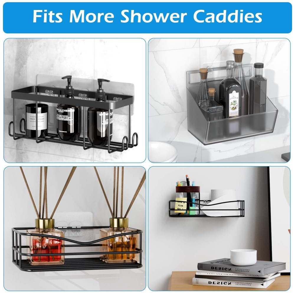 12 Pack Shower Caddy Adhesive Replacement, Shower Adhesive Strips, Strong Adh...