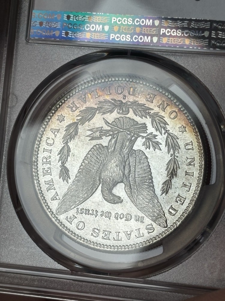 1880 S Morgan Silver Dollar - PCGS MS 64 - Mirrored Fields & Double Sided Toning