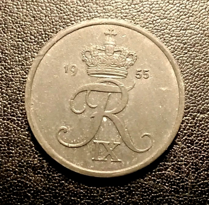 1955 Denmark Two Ore Coin