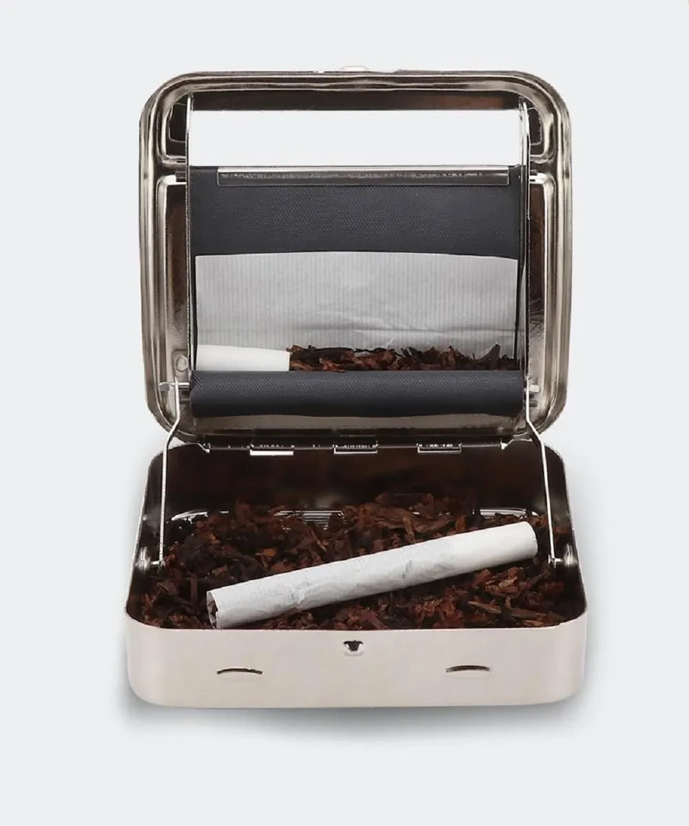 Rolling Machine Metal Automatic Cigarette Tobacco Roller Box Case & Storage Box