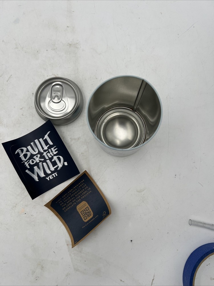 Yeti Blue Short Empty Stash Beer Can False Top Hide A Key 