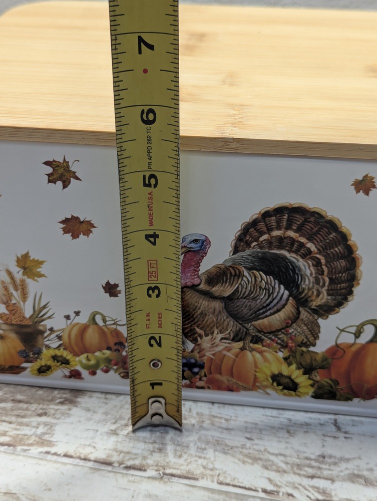 Thanksgiving Decor Tin Box Festive Container
