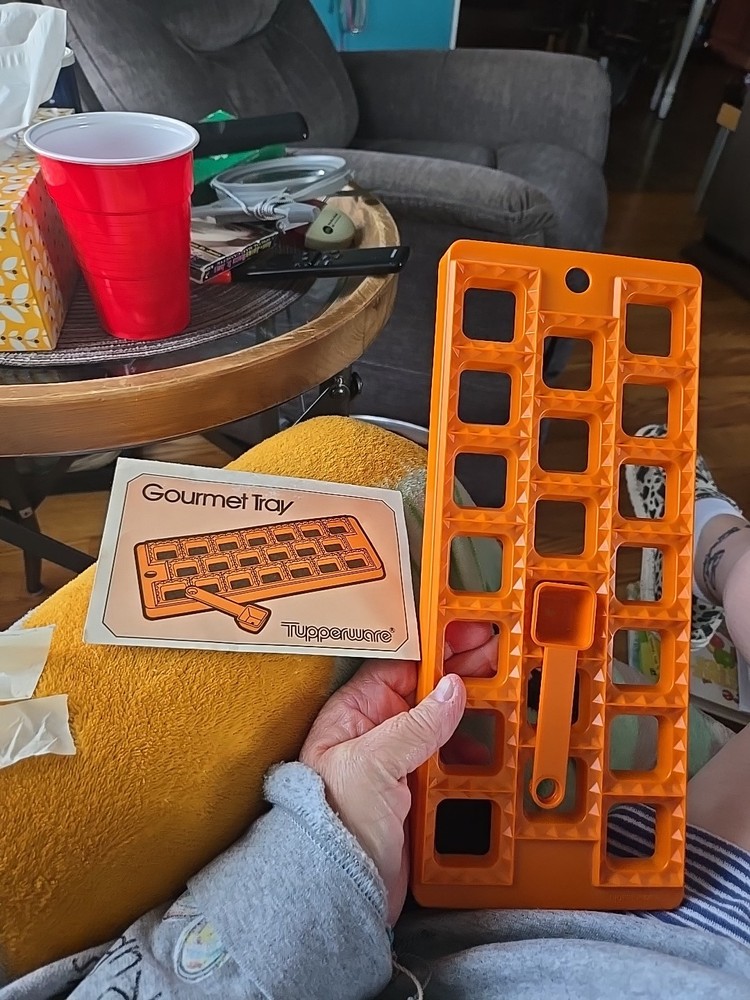 Tupperware Gourmet Tray Ravioli Pierogi Dumpling Maker Orange