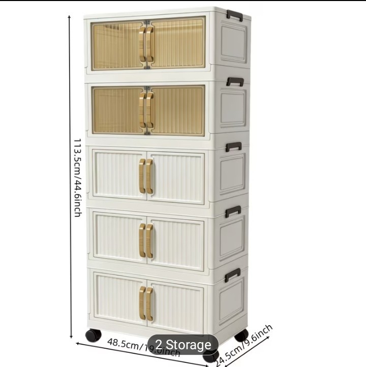 Multi-Functional Foldable Storage Cabinet, with 5-Tier Large Capacity,...