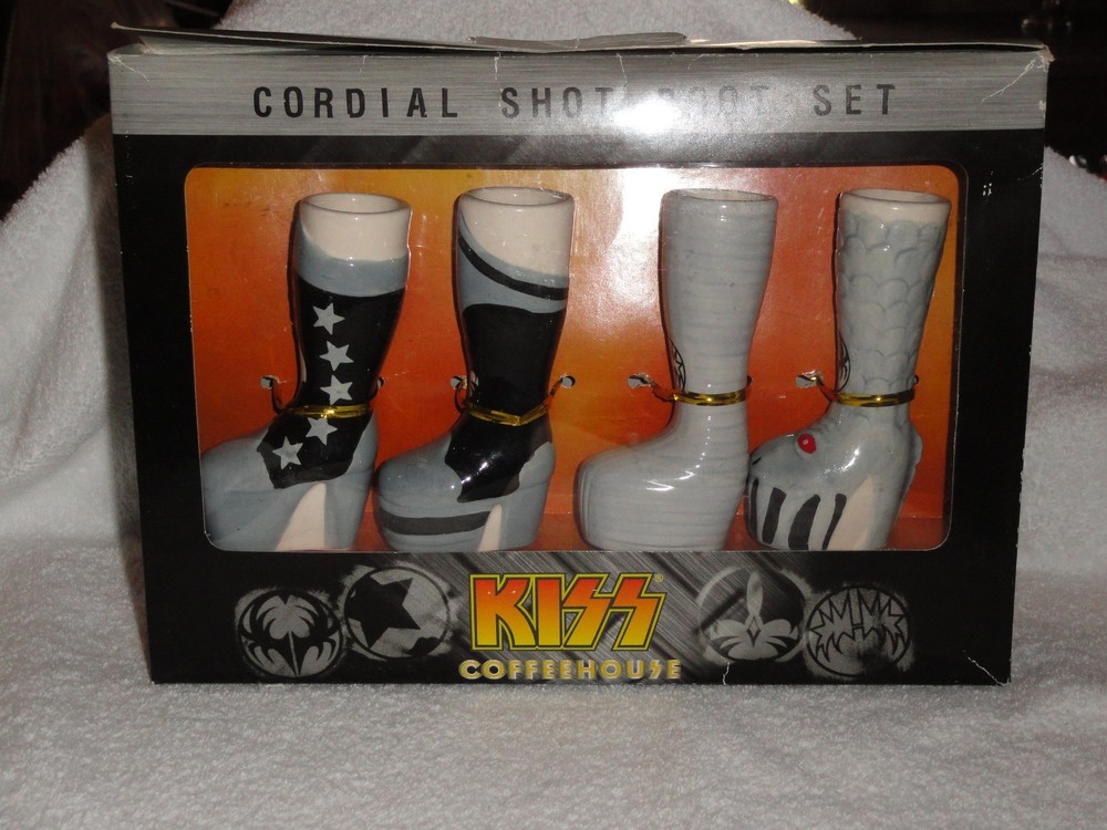 KISS COFFEEHOUSE CORDIAL SHOT BOOT Set Rare OOP