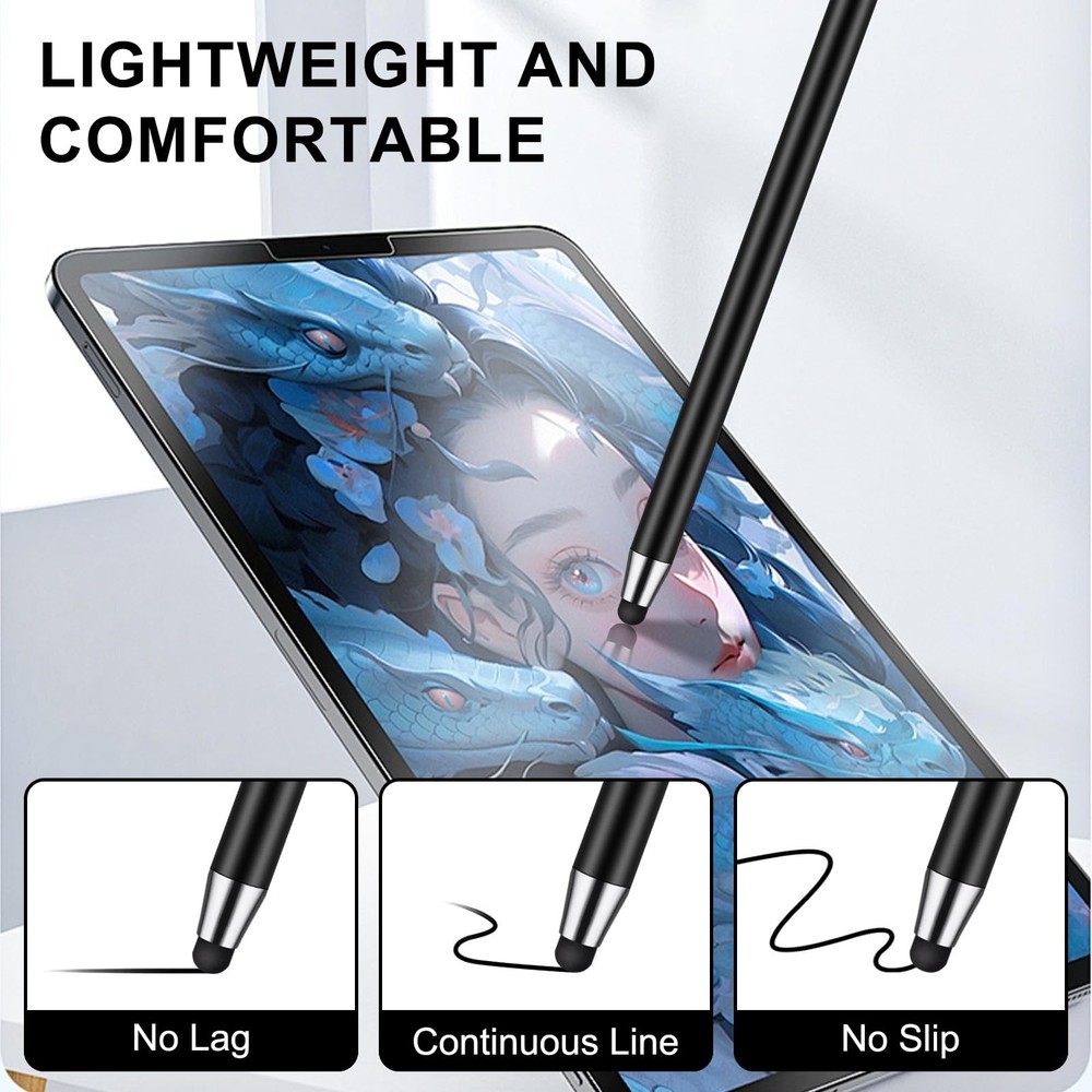 10-Pack Touchscreen Stylus Pens with 20 Tips for iPad, iPhone, Android, Tablets