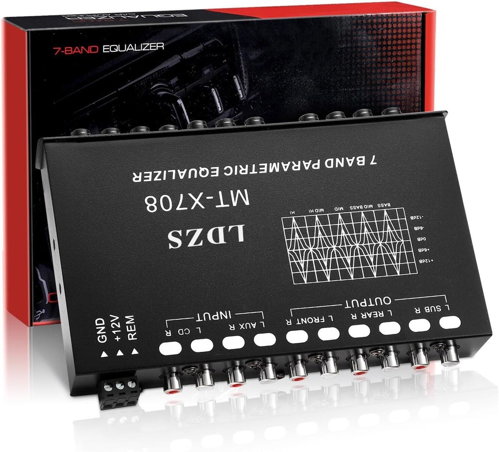 Adjustable 7-Band Car Equalizer with CD/AUX Input: Elevate Your Audio Experience