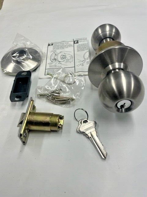 LOCKSMITH SMR IP 53B SCHLAGE C ENTRY US32D 2 3/4" BACKSET  ORBIT KNOB MINT