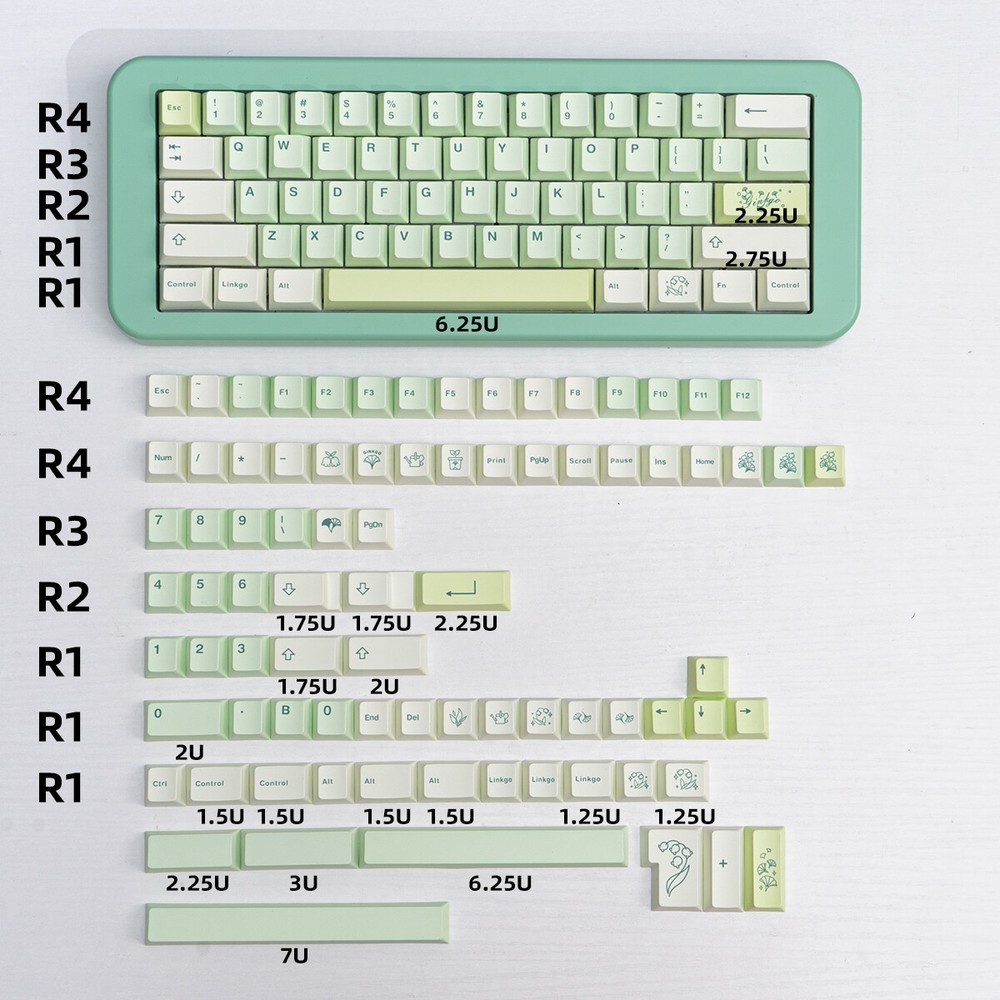 Ginkgo Theme Keycaps 143Pcs/set PBT Cherry Profile