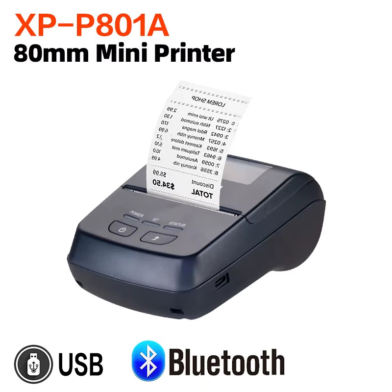 Mini 80Mm Thermal Printers Wireless Portable Receipt Printer Thermal Bluetooth M