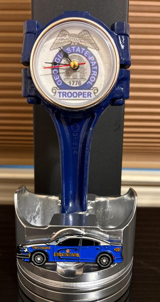 Unique Desktop Georgia State Trooper Dodge Piston Clock
