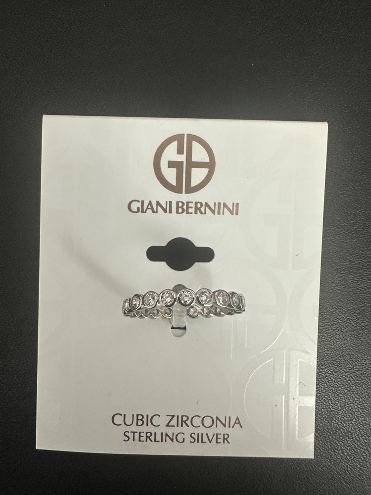 Cubic Zirconia Bezel Eternity Band, Size 7