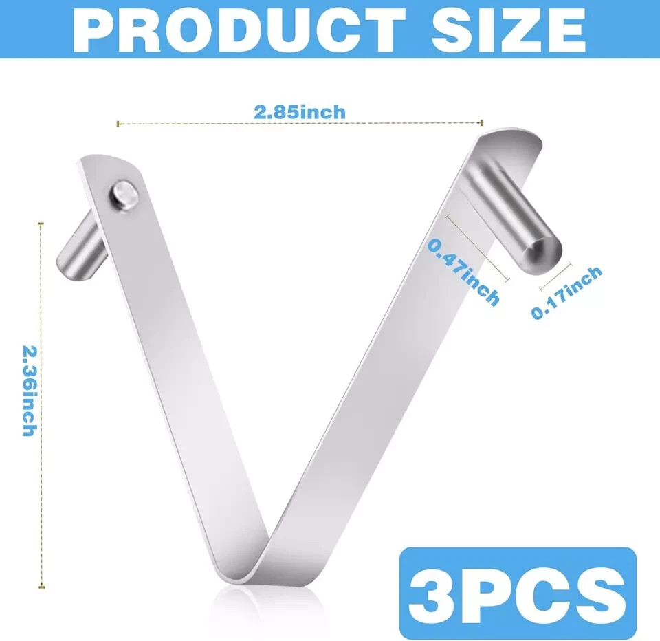 3Pcs Pool Brush Clip V - Shaped Clip , Pool Pole Clips Pool Hooks fo