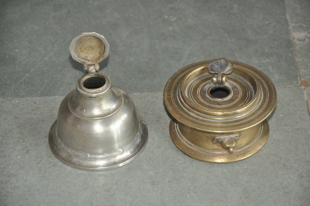 Vintage Brass Handcrafted Fine Solid Different Unique Inkpots