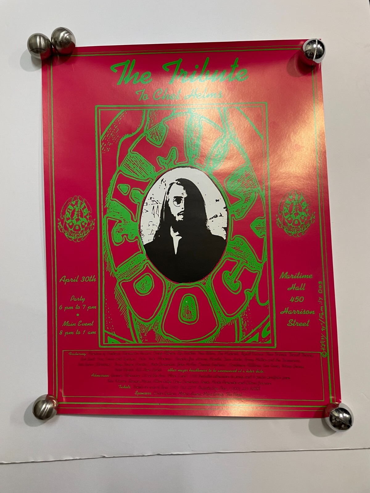 CHET HELMS FAMILY DOG MARITIME HALL POSTER