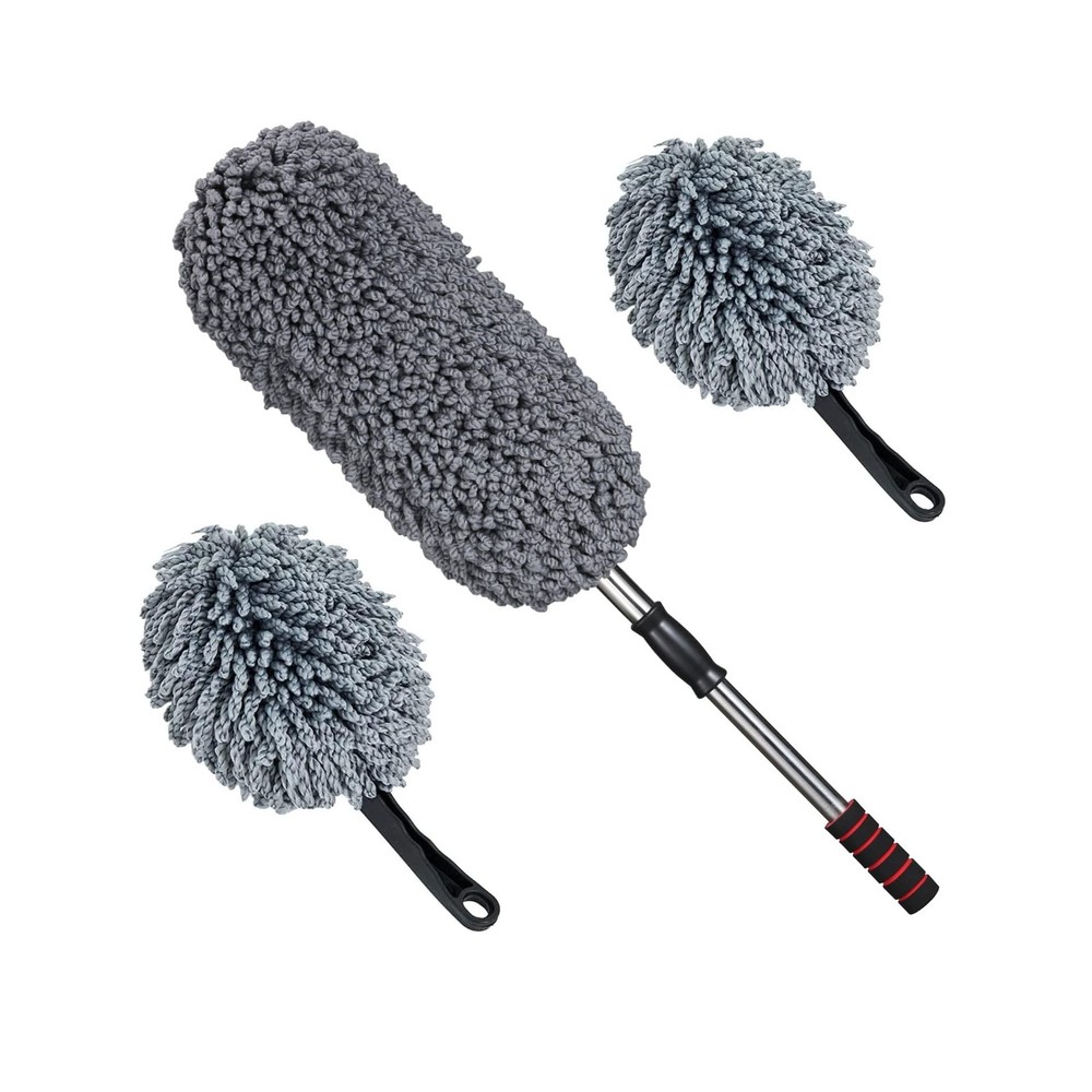 IPELY 3 Pack Large Microfiber Car Duster Exterior Scratch Free with Extendabl...